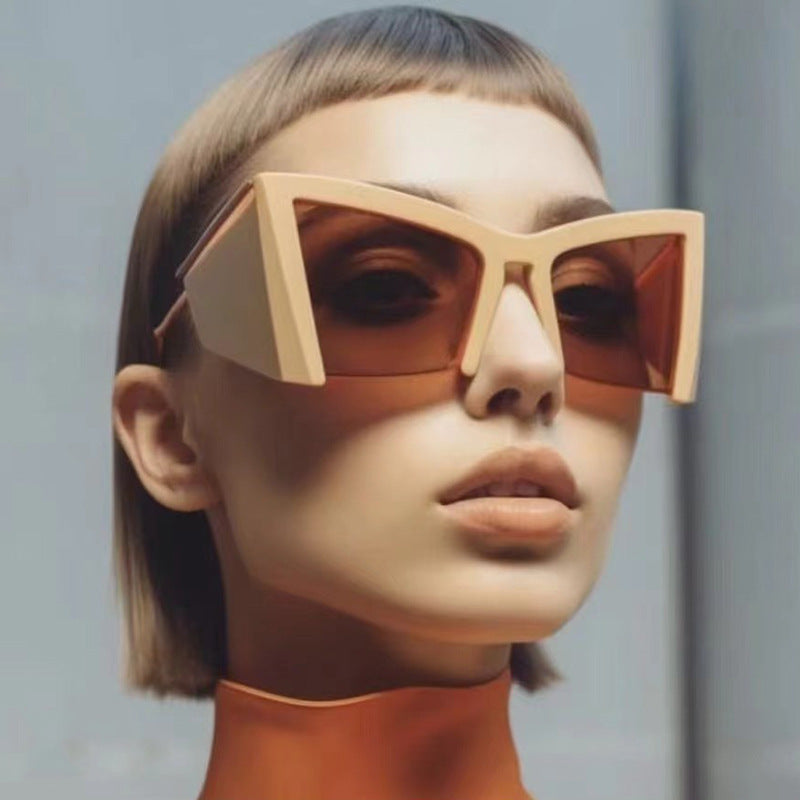 Luxe Divine Collection ~ Half frame Concave Shaped Sunglasses, Multiple Colors