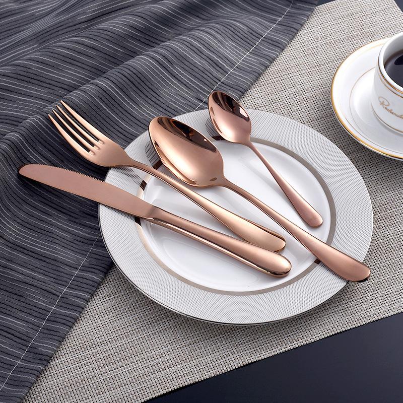 Luxe Divine Collection ~ Gold Tableware Set Stainless Steel Cutlery Set 4 Gold Knife Cutlery Cutlery Dinner Package European Style