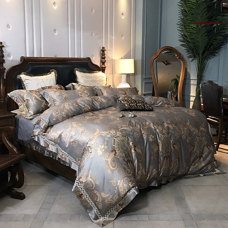 Luxe Divine Collection ~ High End European Style Luxury 120 Thread Satin Silk Cotton Bedding Set