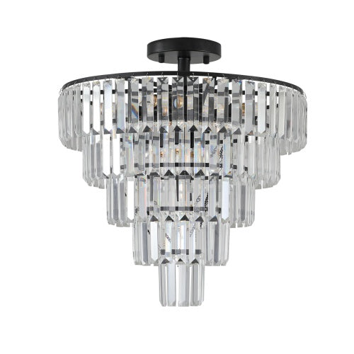 Luxe Divine Collection ~ Large Black Crystal Chandelier, Contemporary Style Chandelier, Dining Room, Living Room, Bedroom - Bulb Not Included