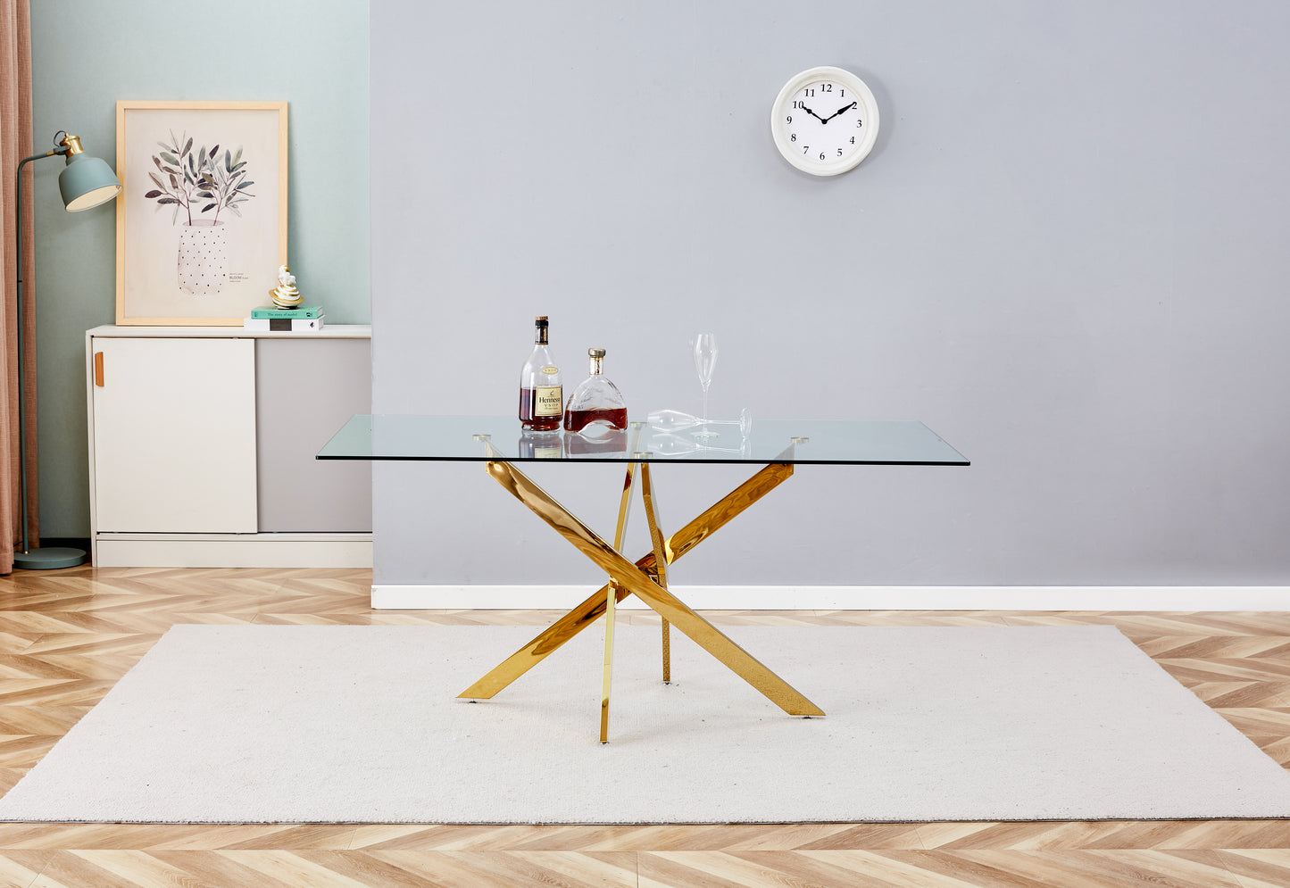Luxe Divine Collection ~ Clear Glass Gold Table