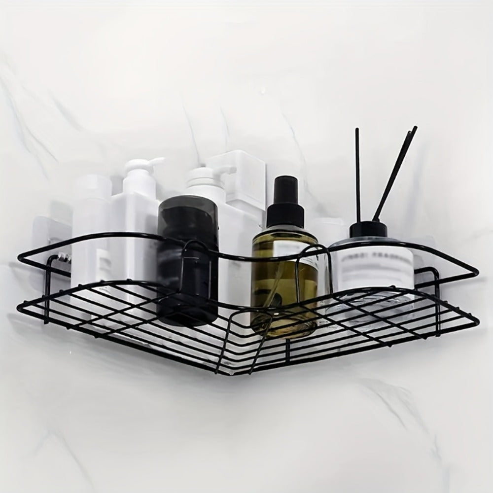 Luxe Divine Collection ~ Wall Mounted Bathroom Shelf, Shower Caddy Rack, No Punching Triangle Storage Rack For Bathroom or Kitchen