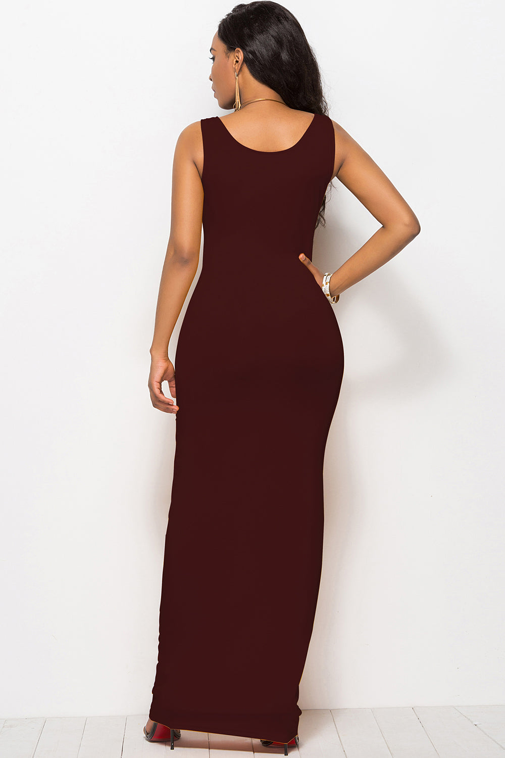 Luxe Divine Collection ~ Scoop Neck Wide Strap Maxi Dress