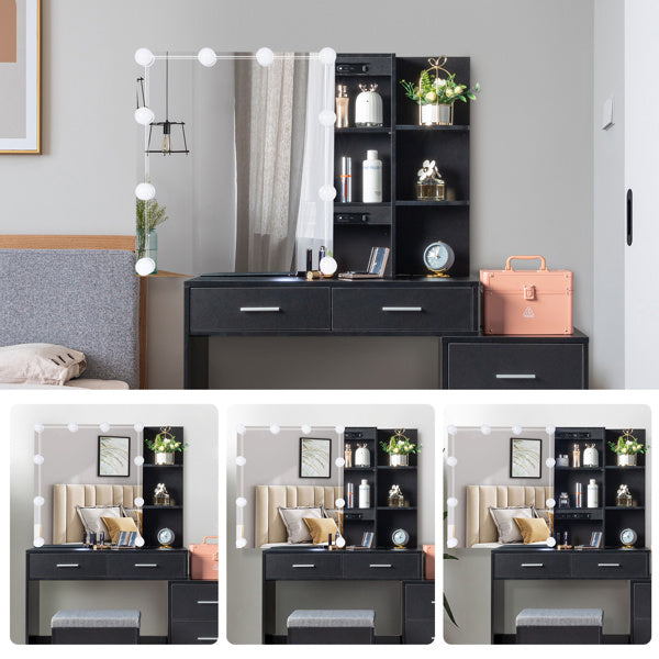 Luxe Divine Collection ~ Black Vanity Dressing Table Set