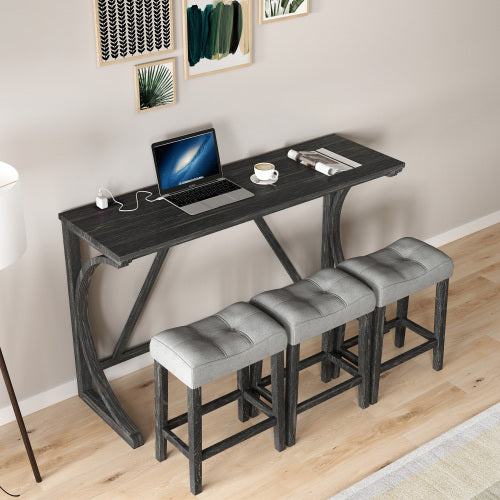 Luxe Divine Collection ~ 4-piece Bar Table Set With Power Socket
