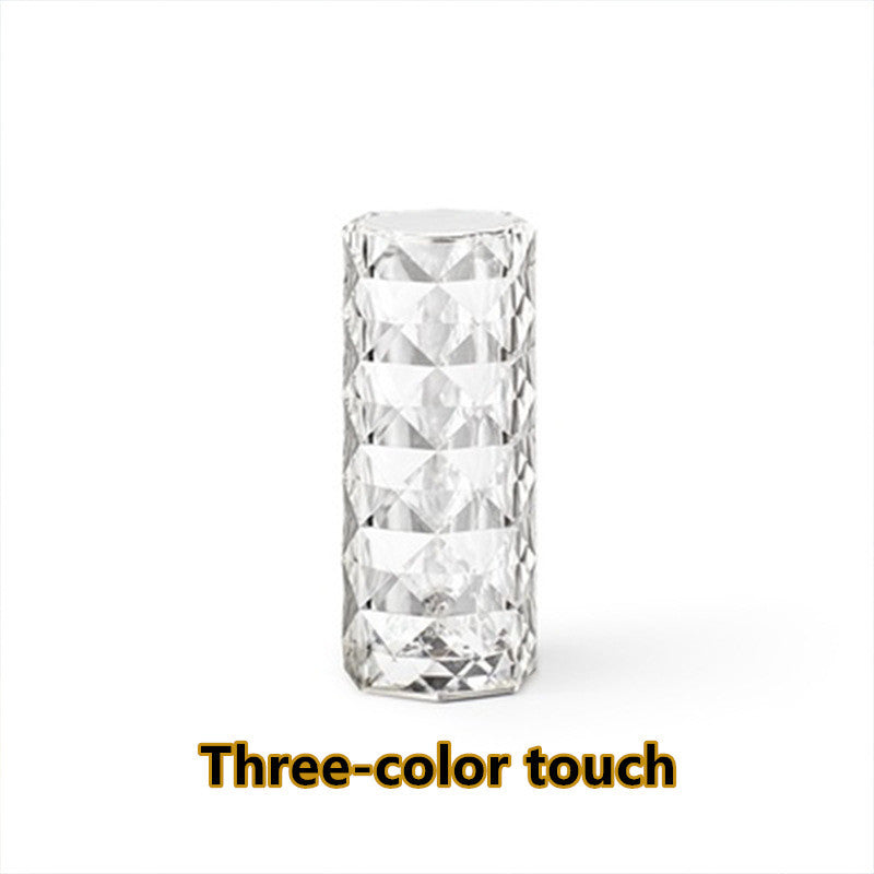 Luxe Divine Collection ~ Crystal Lamp USB Table Lamps, Touch Dimming, Diamond Night Light, Projector Home Decor