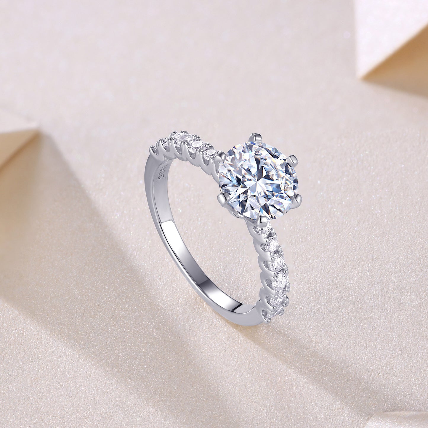 Luxe Divine Collection ~ Large Moissanite Silver Ring