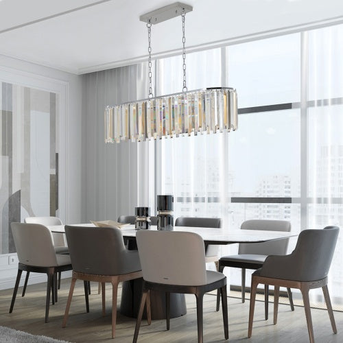 Luxe Divine Collection ~ Modern Oval Crystal Chandelier Luxury Home Decor Fixtures - No Bulbs