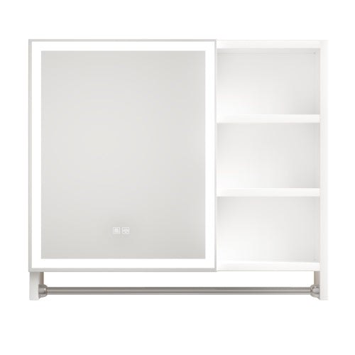 Luxe Divine Collection ~ Modern 32x28 Inch Bathroom Cabinet With Mirror And LED Lights