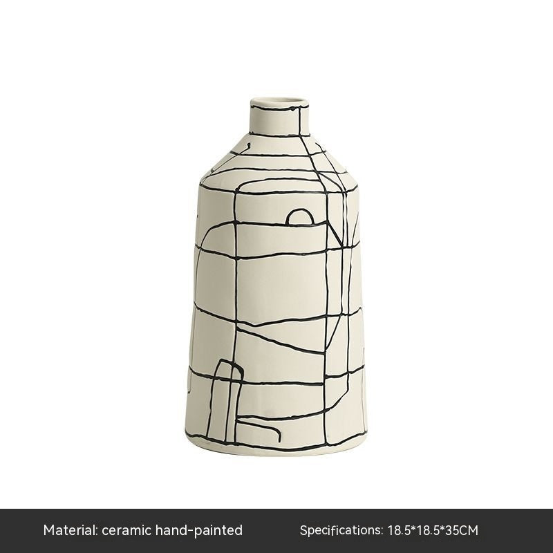 Luxe Divine Collection ~ Italian Minimalist Hand-painted Ceramic Vase