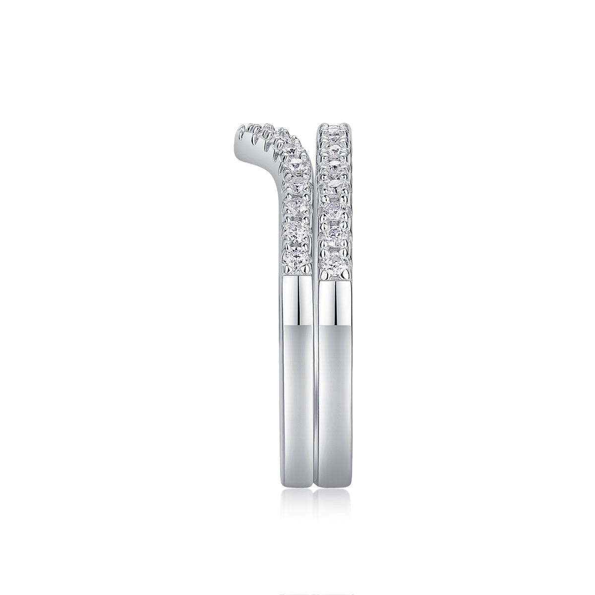 Luxe Divine Collection ~ Crown Diamond Moissanite Silver Ring
