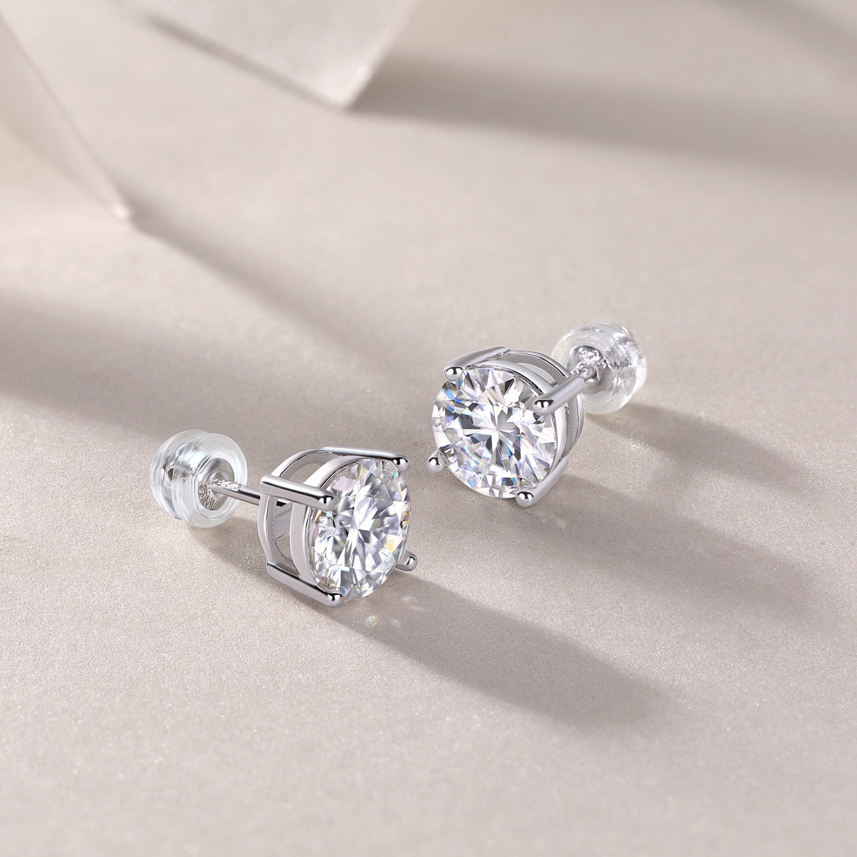 Luxe Divine Collection ~ Moissanite Silver Stud Earrings
