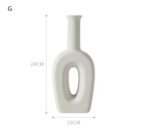 Luxe Divine Collection ~ Nordic Home Decor Ceramic White Vases Minimalistic Decor