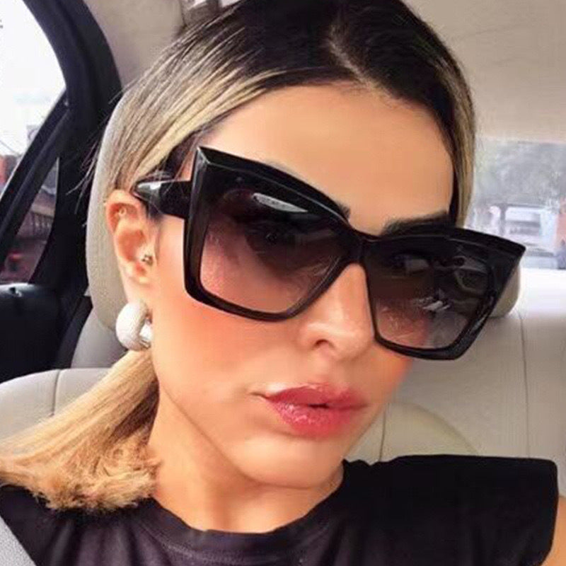 Luxe Divine Collection ~ Large Frame Cat Eye Sunglasses, Multiple Colors