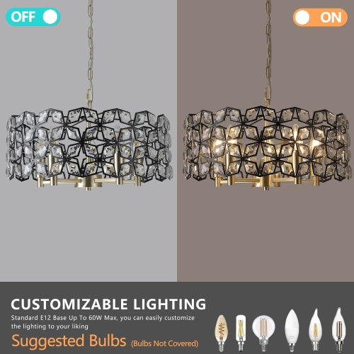 Luxe Divine Collection ~ Modern Crystal Chandelier, Suitable For Living Room Round Crystal Lamp Luxury Home Decoration Lamp