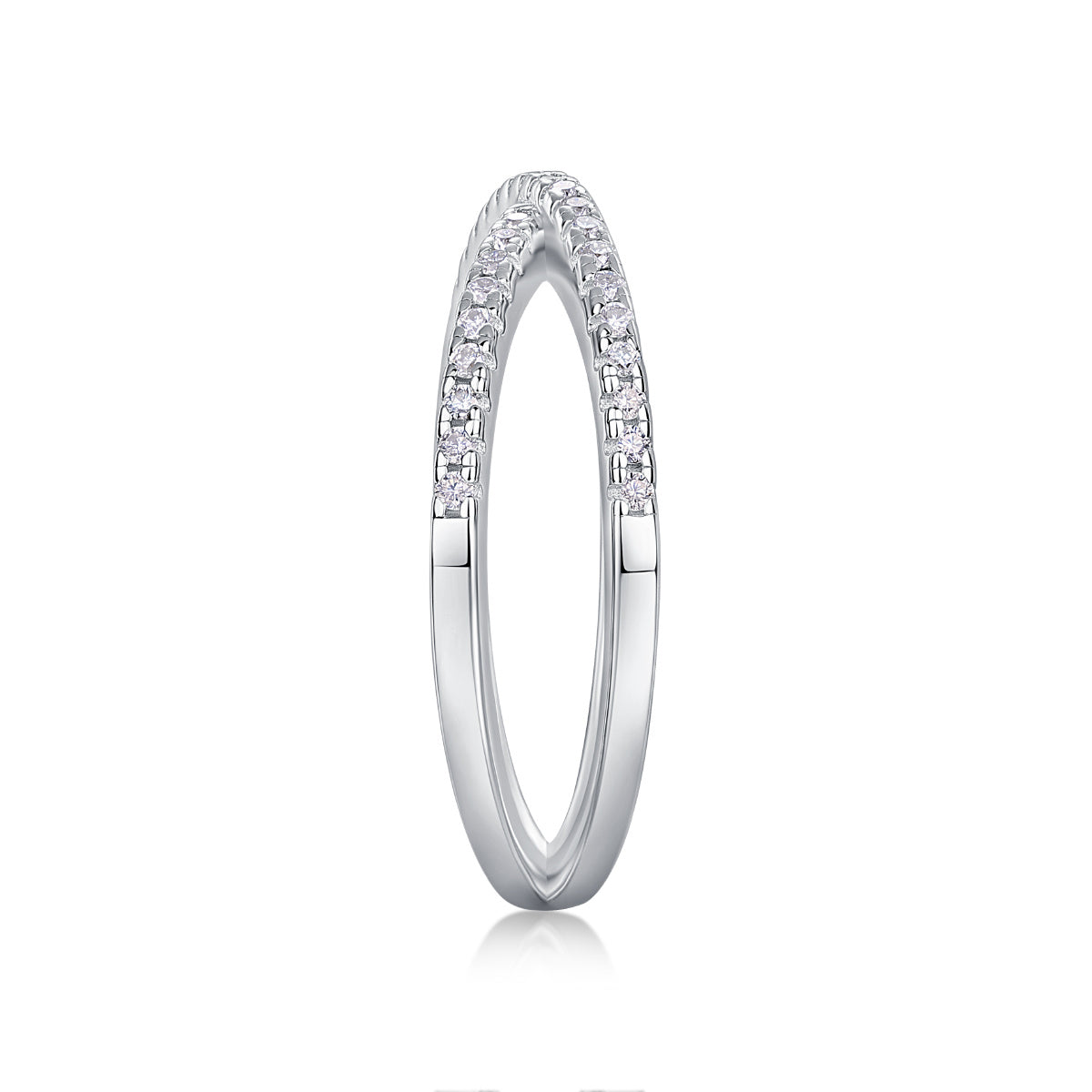 Luxe Divine Collection ~ Double Band Moissanite Silver Ring