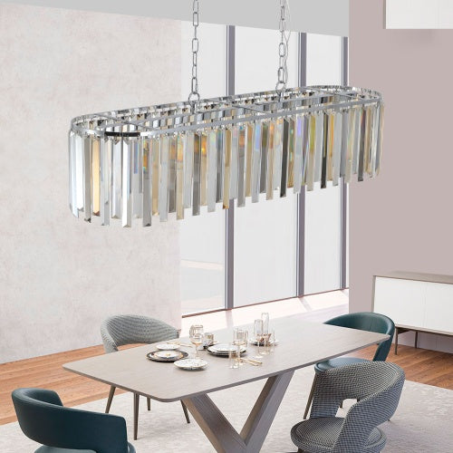 Luxe Divine Collection ~ Modern Oval Crystal Chandelier Luxury Home Decor Fixtures - No Bulbs