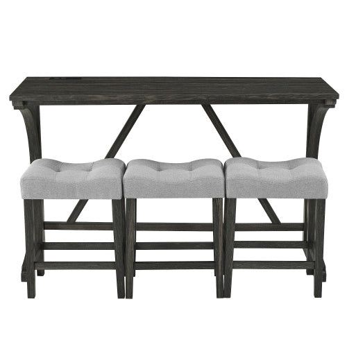 Luxe Divine Collection ~ 4-piece Bar Table Set With Power Socket