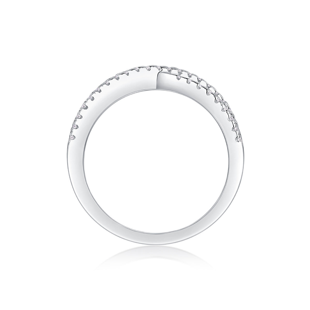 Luxe Divine Collection ~ Double Band Moissanite Silver Ring