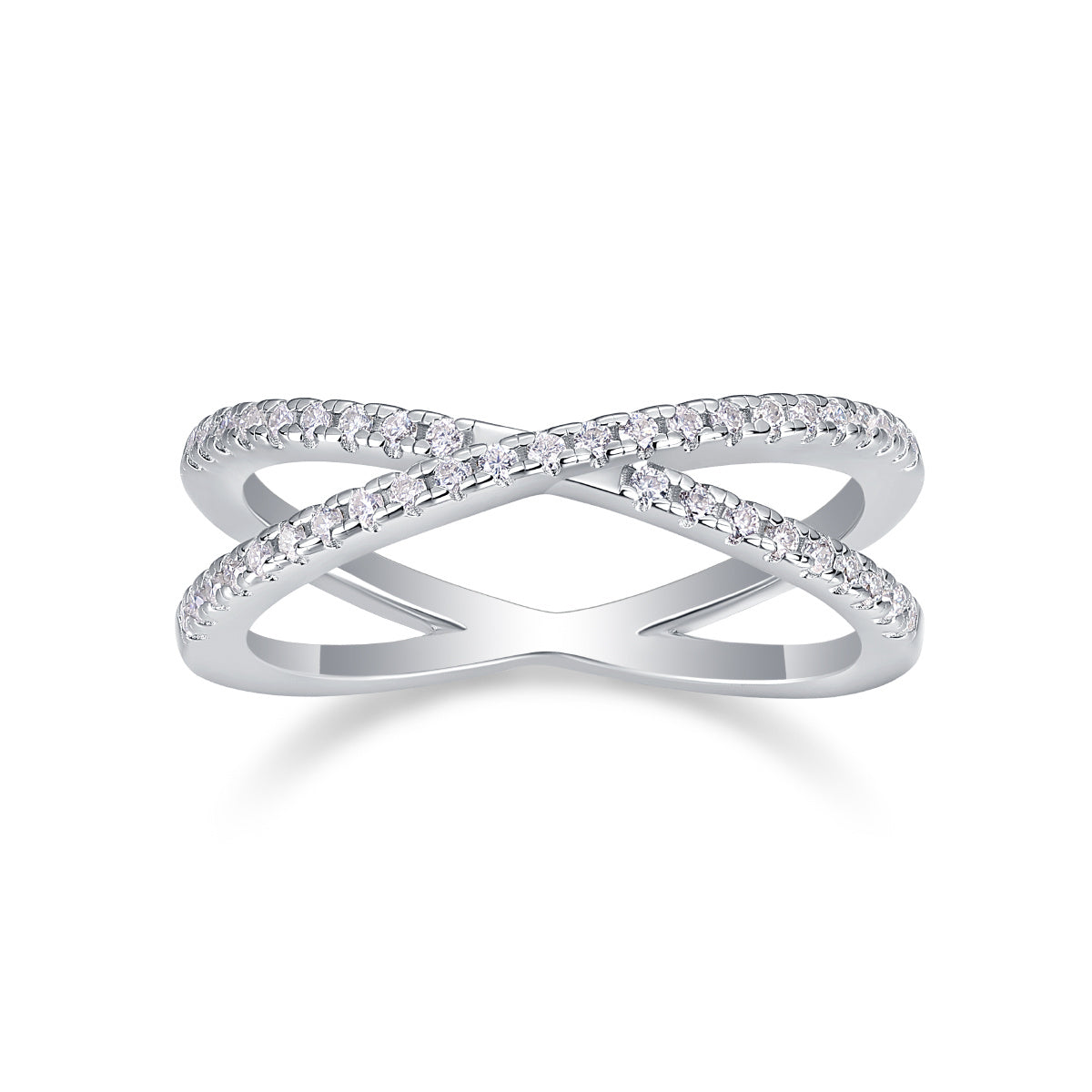 Luxe Divine Collection ~ Double Band Moissanite Silver Ring