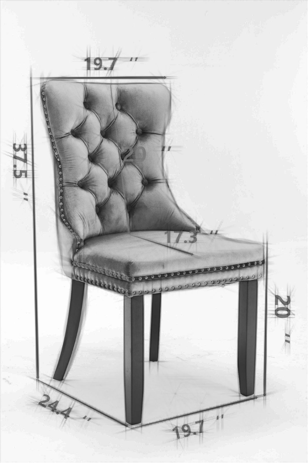 Luxe Divine Collection ~ Modern Tufted Solid Wood PU Velvet Chair