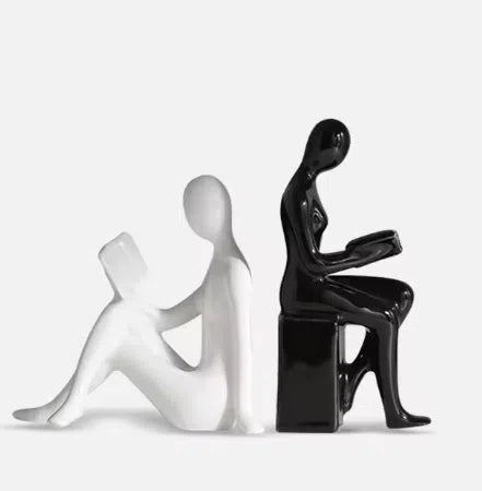 Luxe Divine Collection ~ Modern Bookends Character Ornaments for Home Decor Set