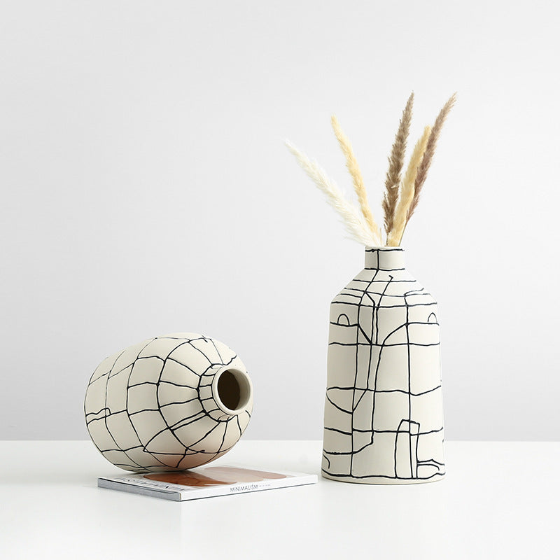 Luxe Divine Collection ~ Italian Minimalist Hand-painted Ceramic Vase