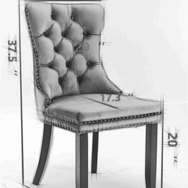 Luxe Divine Collection ~ Collection, Modern High-End Tufted Solid Wood PU & Velvet Upholstered Dining Chair-2 Piece Set