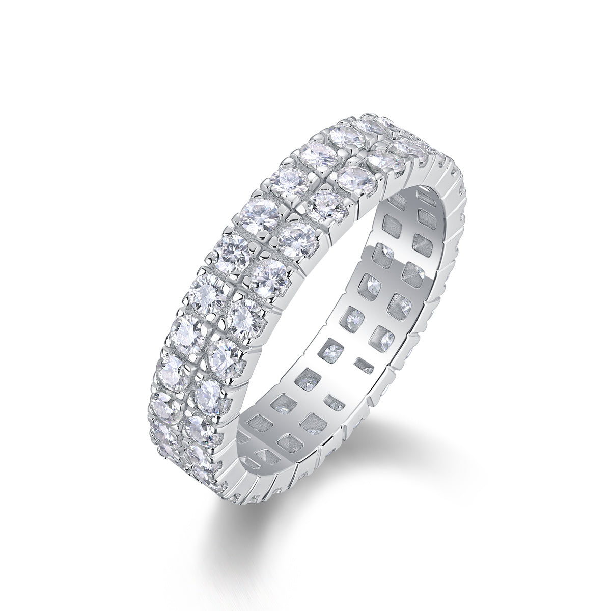 Luxe Divine Collection ~ Multi-row Diamond Moissanite Silver Ring