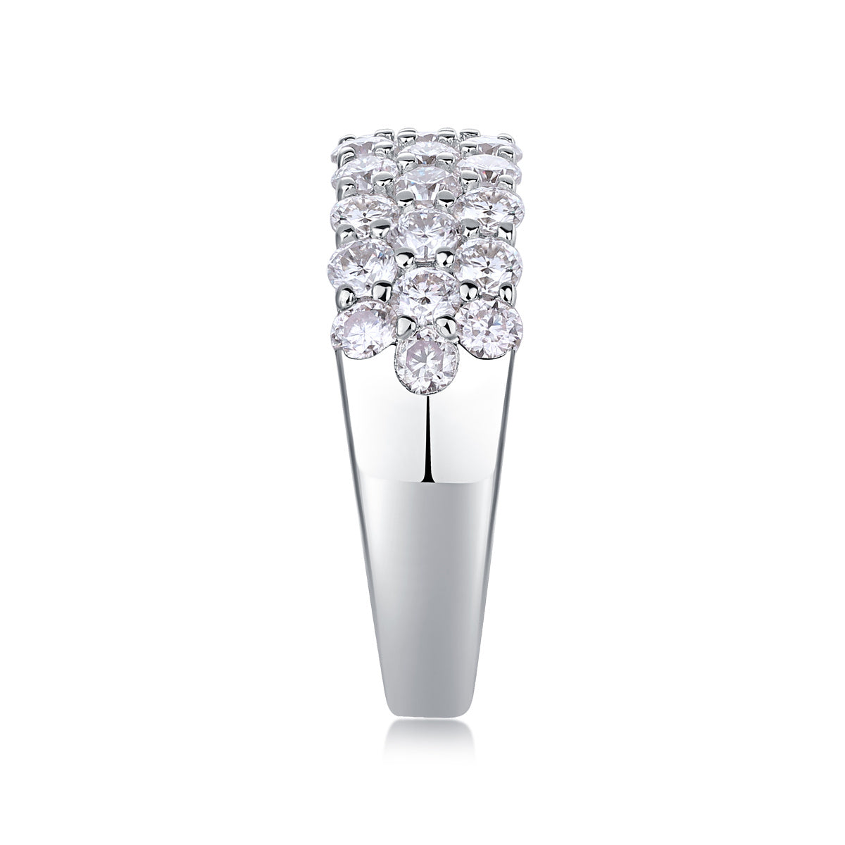 Luxe Divine Collection ~ Multi-row Diamond Ring Luxury Moissanite Silver Ring
