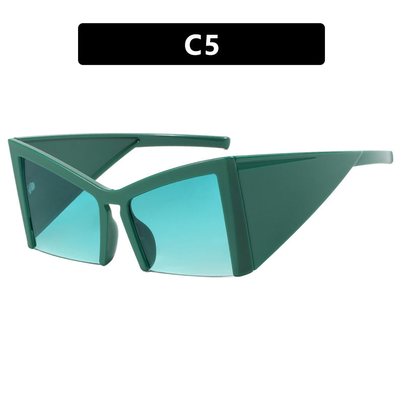 Luxe Divine Collection ~ Half frame Concave Shaped Sunglasses, Multiple Colors