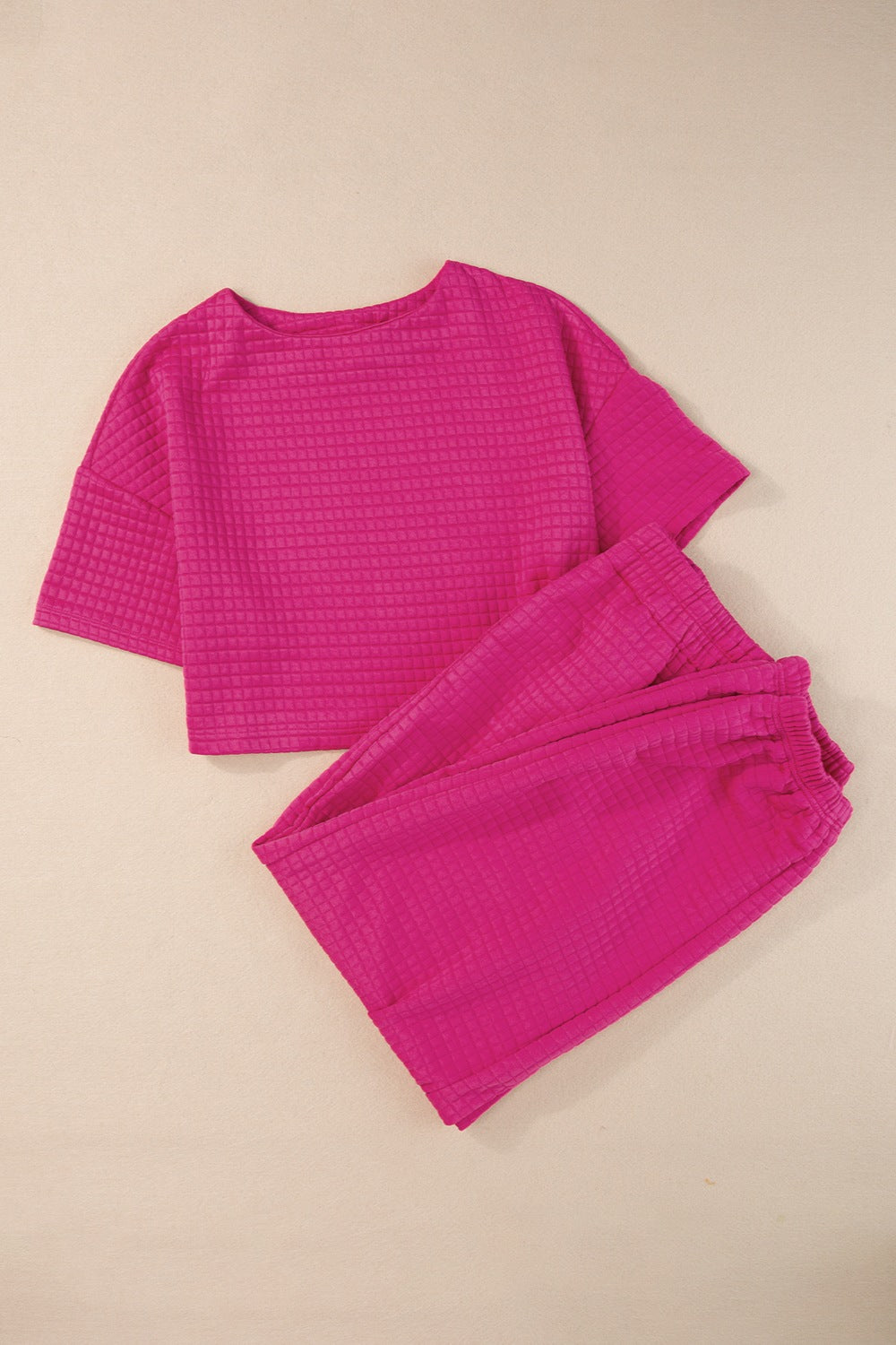 Luxe Divine Collection ~ Round Neck Short Sleeve Top and Elastic Waist Pants Set