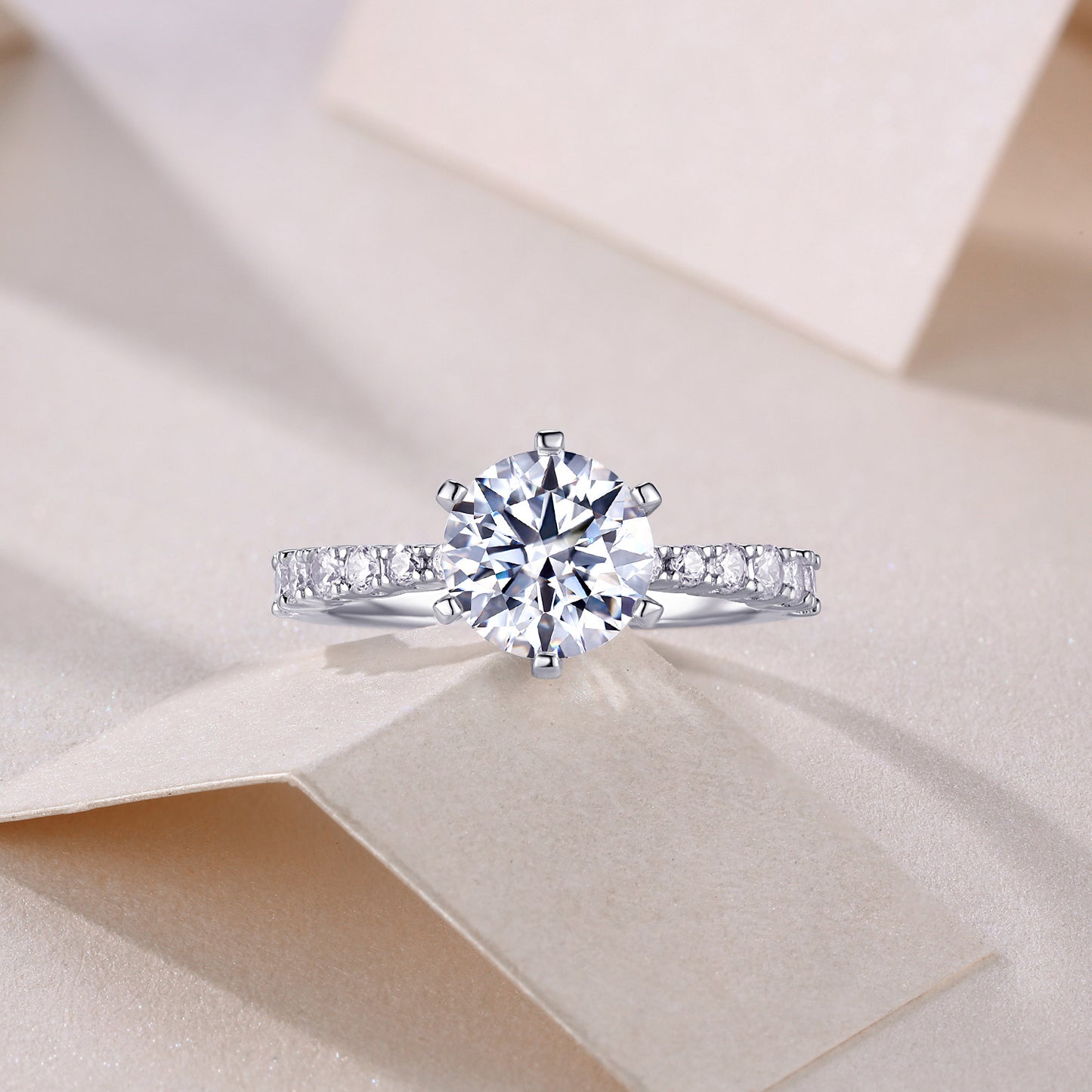 Luxe Divine Collection ~ Large Moissanite Silver Ring