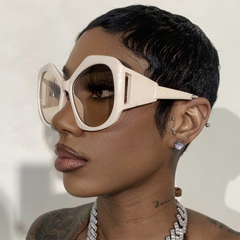 Luxe Divine Collection ~ Large Frame Irregular Polygon Sunglasses, Multiple Colors