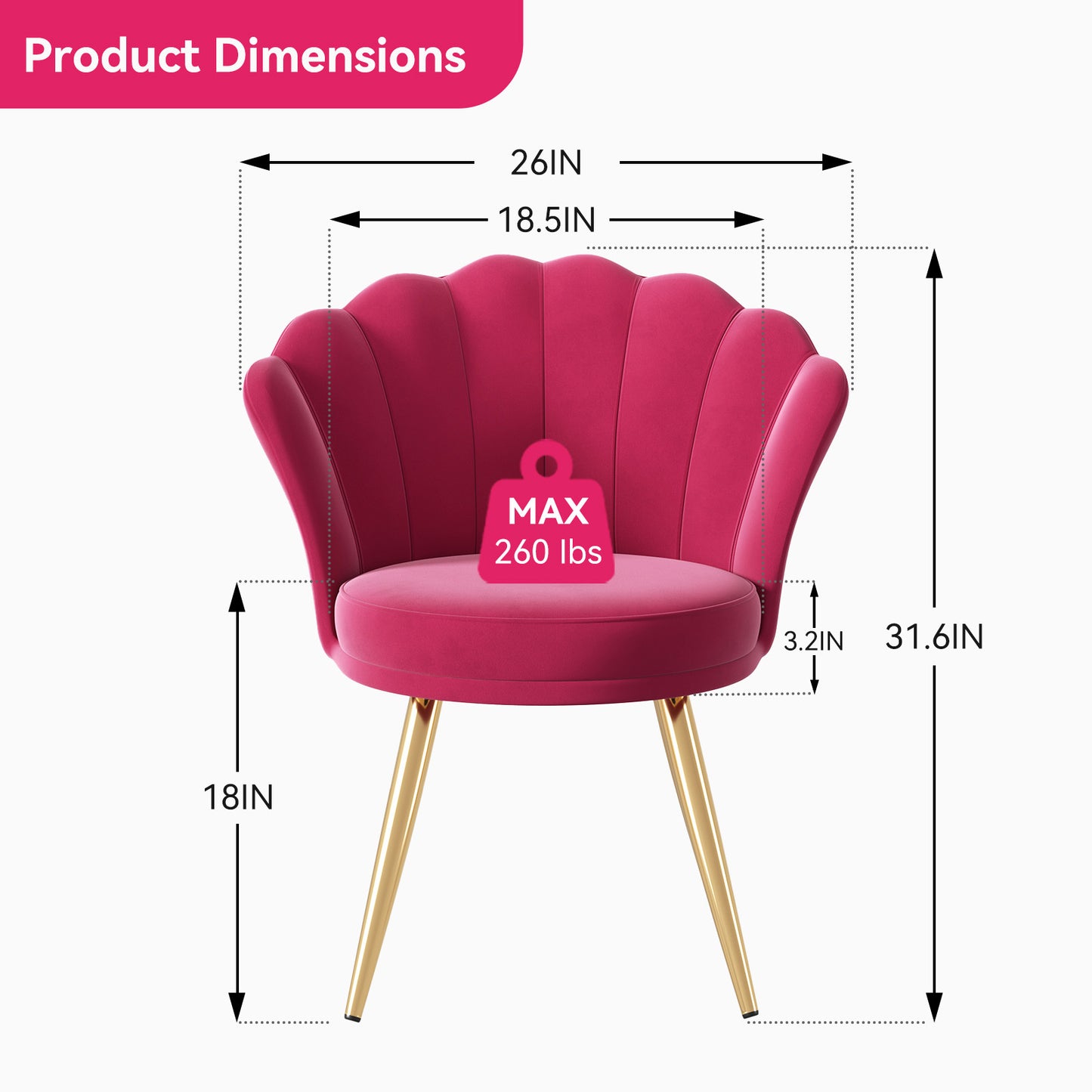 Luxe Divine Collection ~ Premium Velvet Accent Chair, Multiple Colors