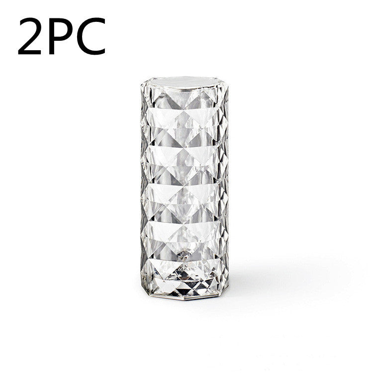 Luxe Divine Collection ~ Crystal Lamp USB Table Lamps, Touch Dimming, Diamond Night Light, Projector Home Decor