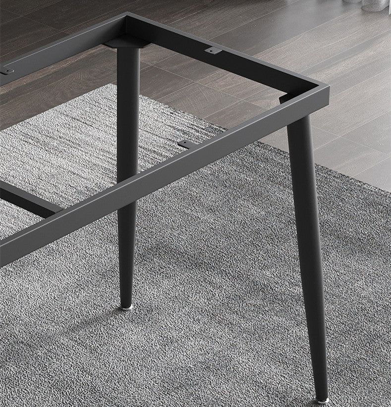 Luxe Divine Collection ~ Italian Minimalist Stone Plate Rectangular Dining Table Stone Plate
