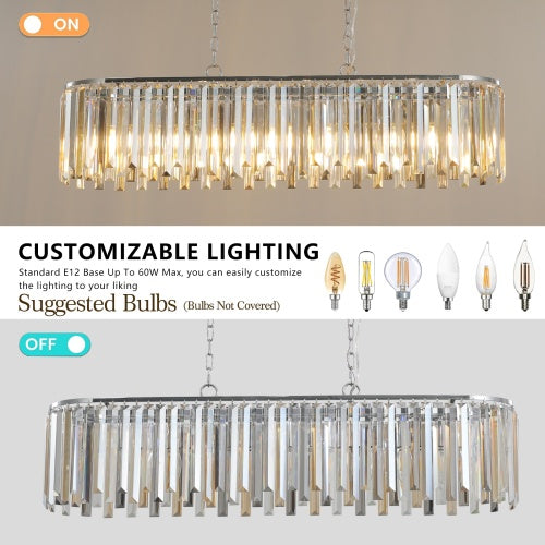 Luxe Divine Collection ~ Modern Oval Crystal Chandelier Luxury Home Decor Fixtures - No Bulbs