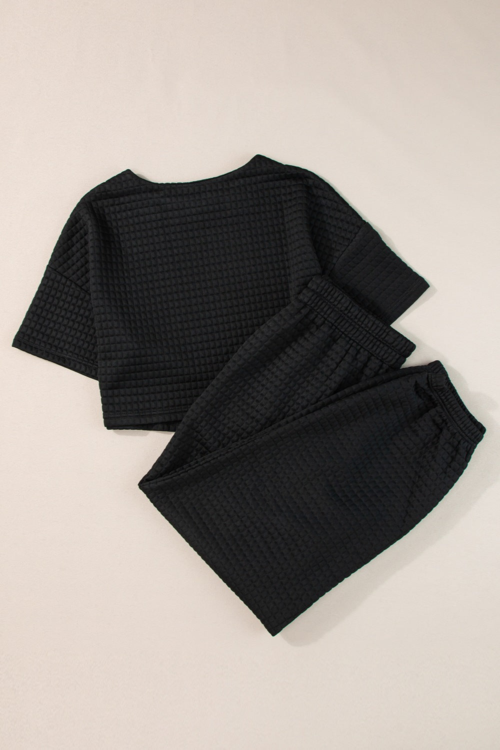 Luxe Divine Collection ~ Round Neck Short Sleeve Top and Elastic Waist Pants Set