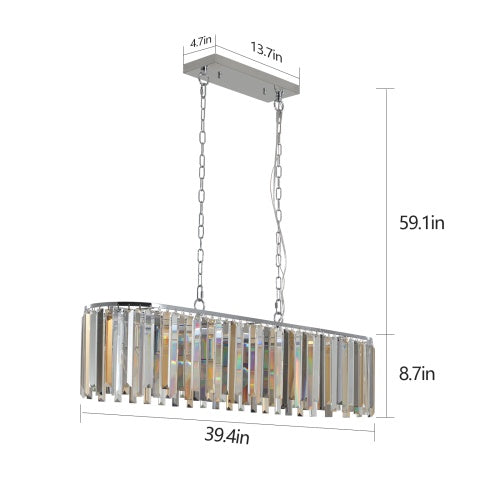 Luxe Divine Collection ~ Modern Oval Crystal Chandelier Luxury Home Decor Fixtures - No Bulbs
