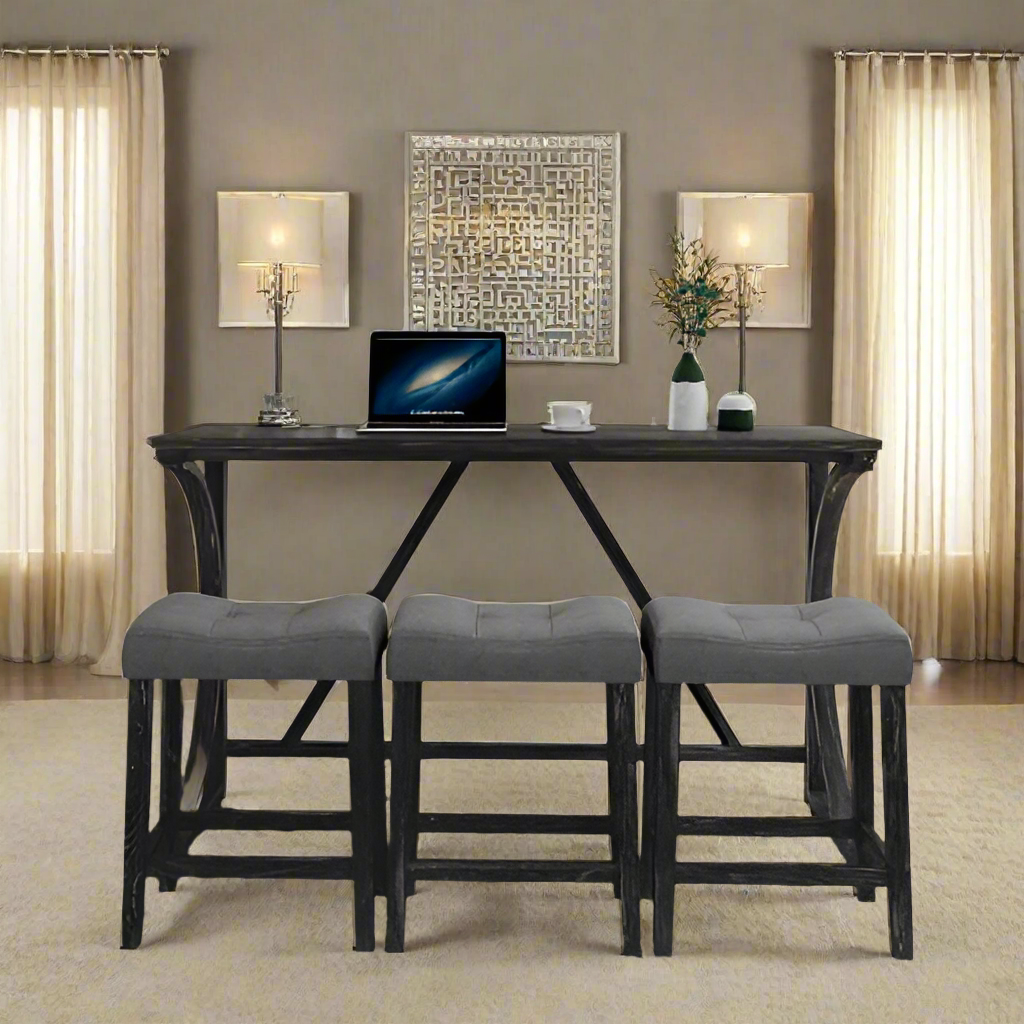 Luxe Divine Collection ~ 4-piece Bar Table Set With Power Socket