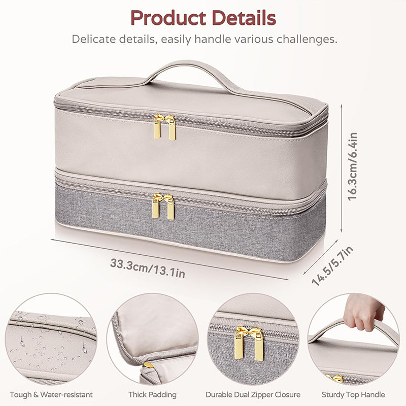 Luxe Divine Collection ~ 2-Layer Portable Waterproof Case for Hair Stylers (Fit Shark Flexstyle, Dyson Airwrap, Revlon etc.)