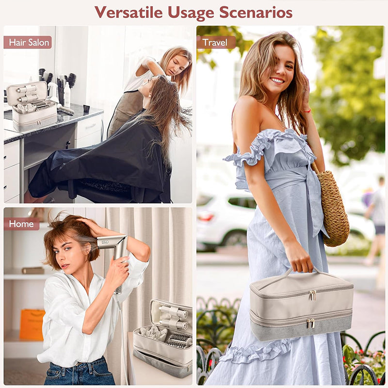 Luxe Divine Collection ~ 2-Layer Portable Waterproof Case for Hair Stylers (Fit Shark Flexstyle, Dyson Airwrap, Revlon etc.)