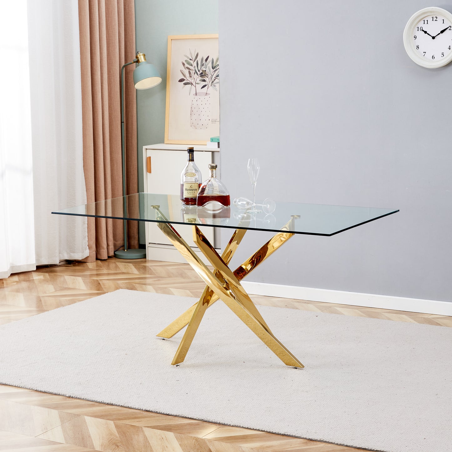 Luxe Divine Collection ~ Clear Glass Gold Table