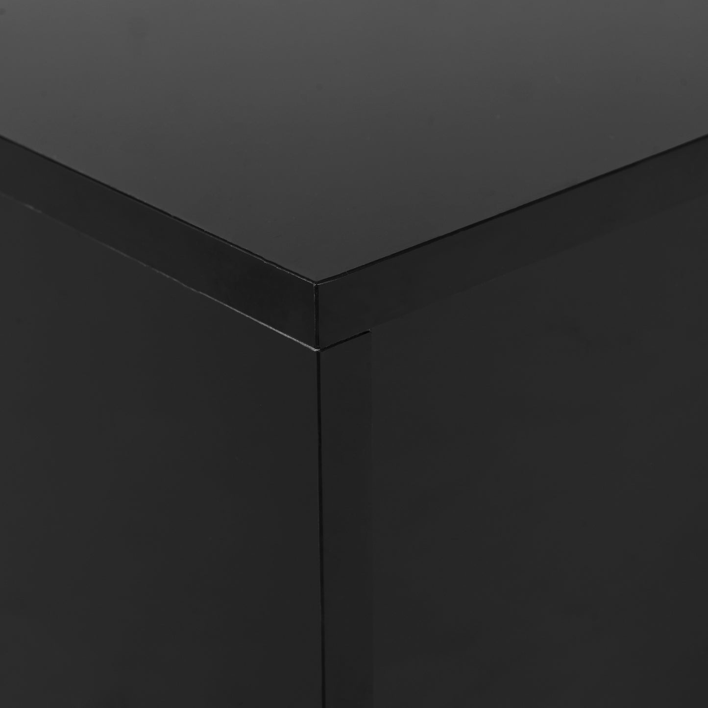 Luxe Divine Collection ~ 47.2 inch x 31.4 inch multifunctional rectangular sofa table with 2 drawers and gold wood grain leg center table, black