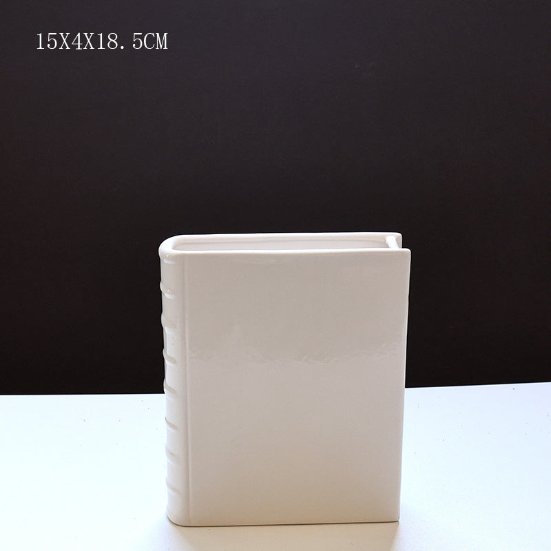 Luxe Divine Collection ~ Book Vase - Ceramic, Cute & for Home Decor, with Flower & Shelf Options