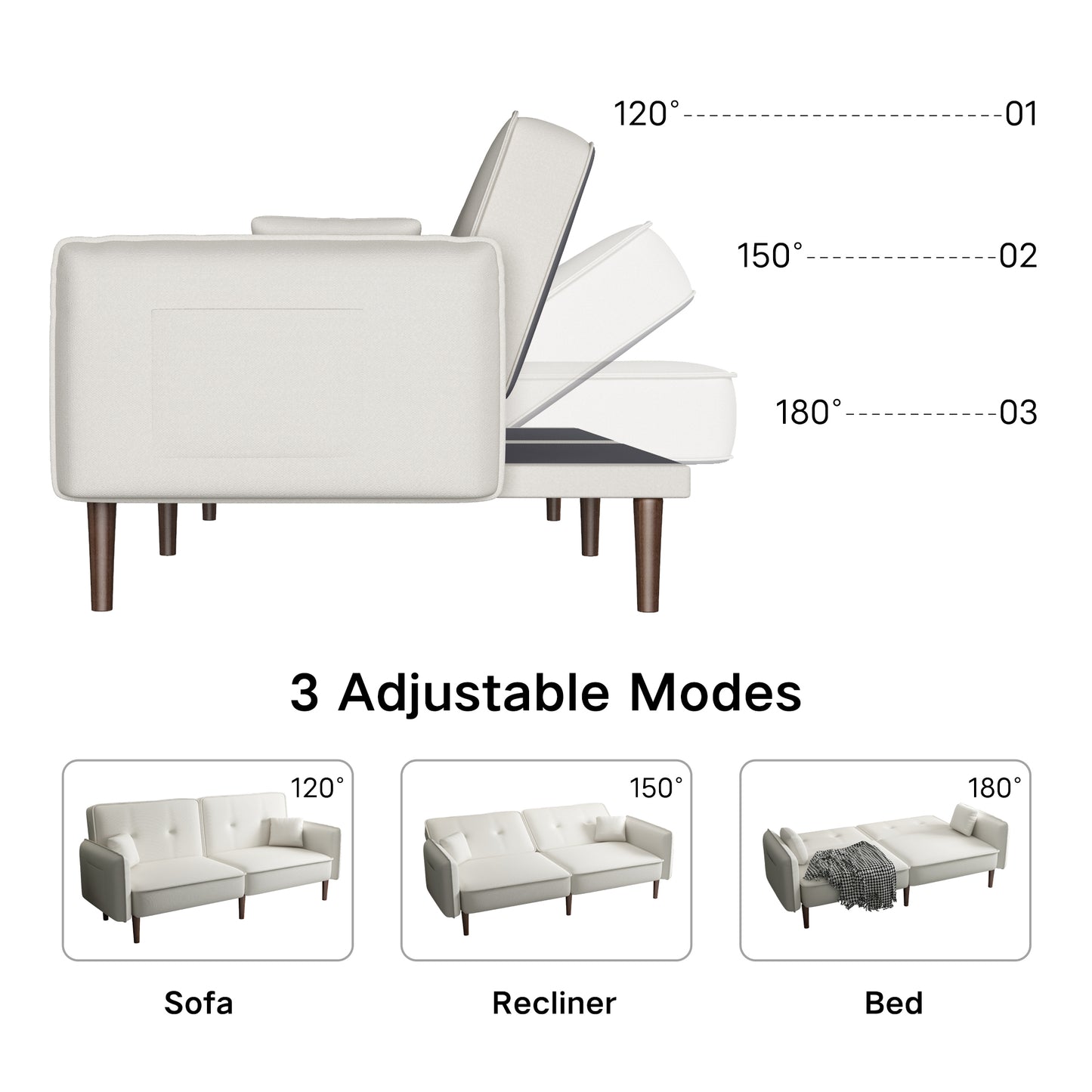 Luxe Divine Collection ~ White Cotton/Linen Sofabed