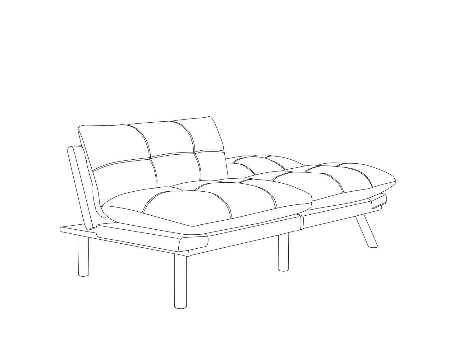 Luxe Divine Collection ~ Leather Feeling Brown Convertible Folding Modern Sofa Bed