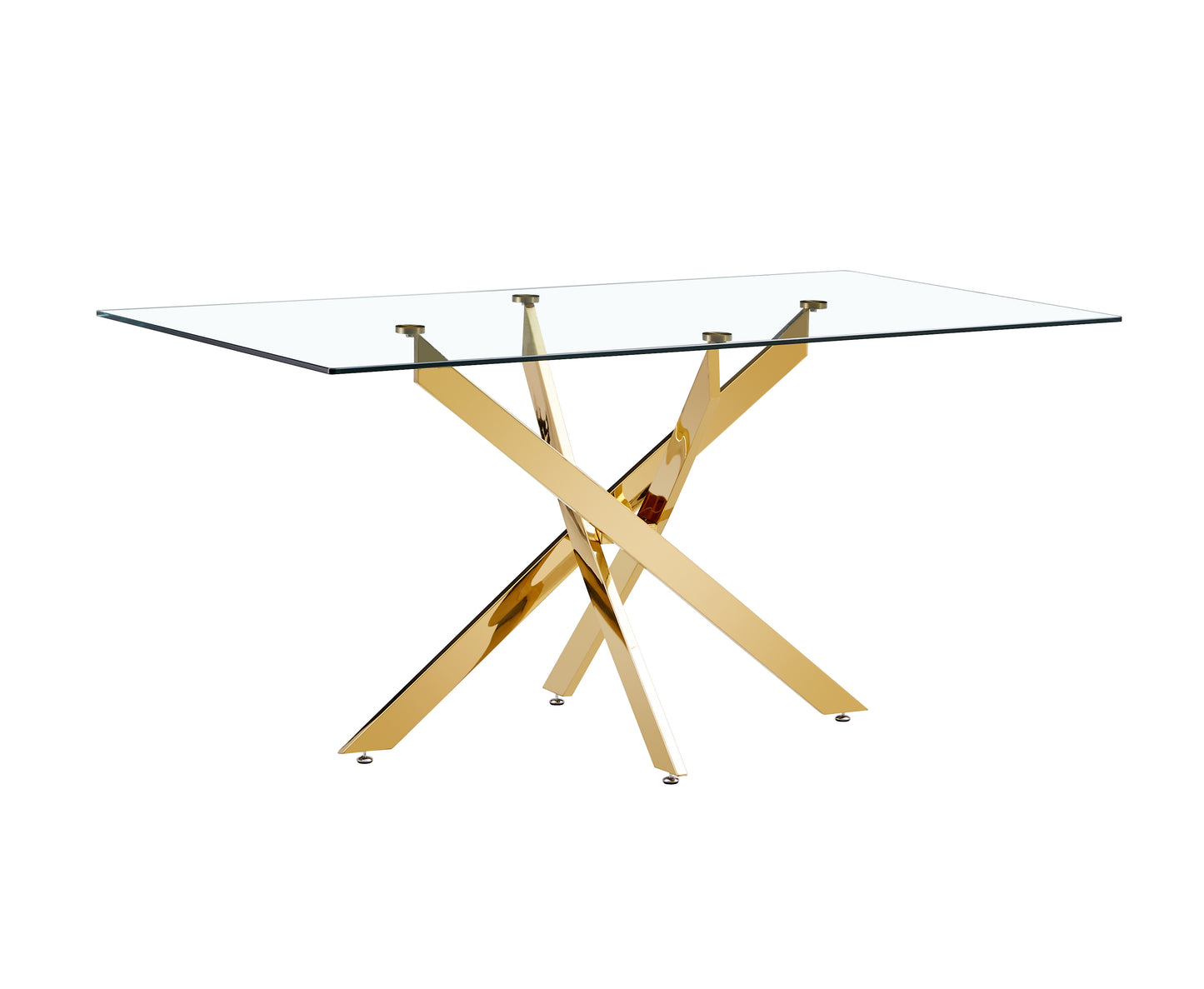 Luxe Divine Collection ~ Clear Glass Gold Table