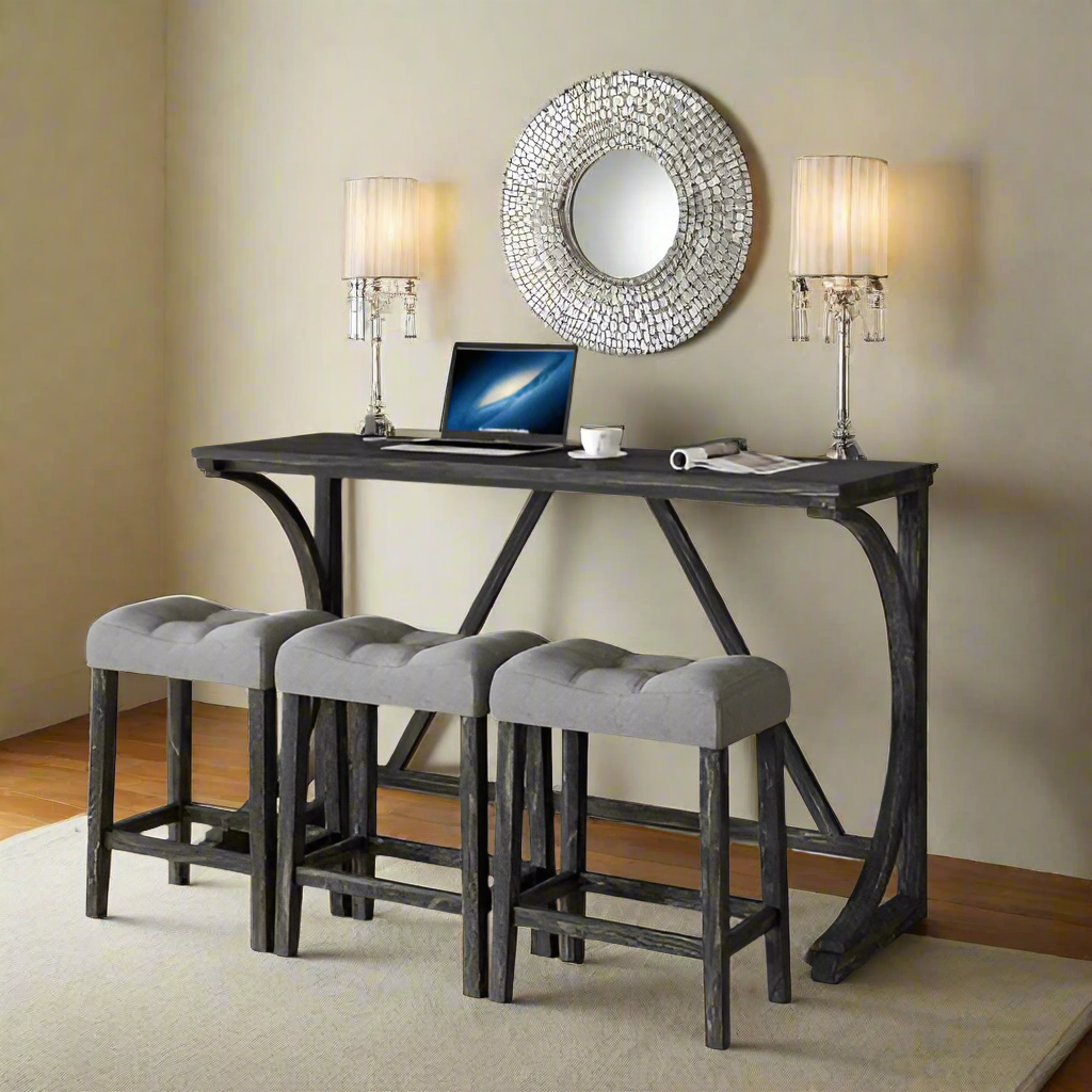 Luxe Divine Collection ~ 4-piece Bar Table Set With Power Socket